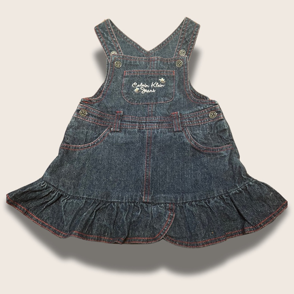 Vintage-Inspired Calvin Klein Denim Overall Dress